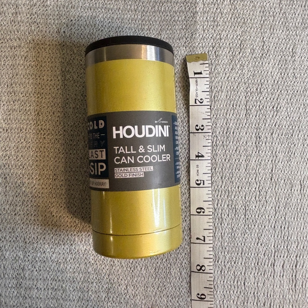 Houdini Yellow Tall Slim Can Cooler - Picture 5 of 6